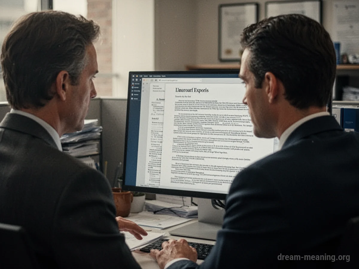 A person in an office setting looking at a document.