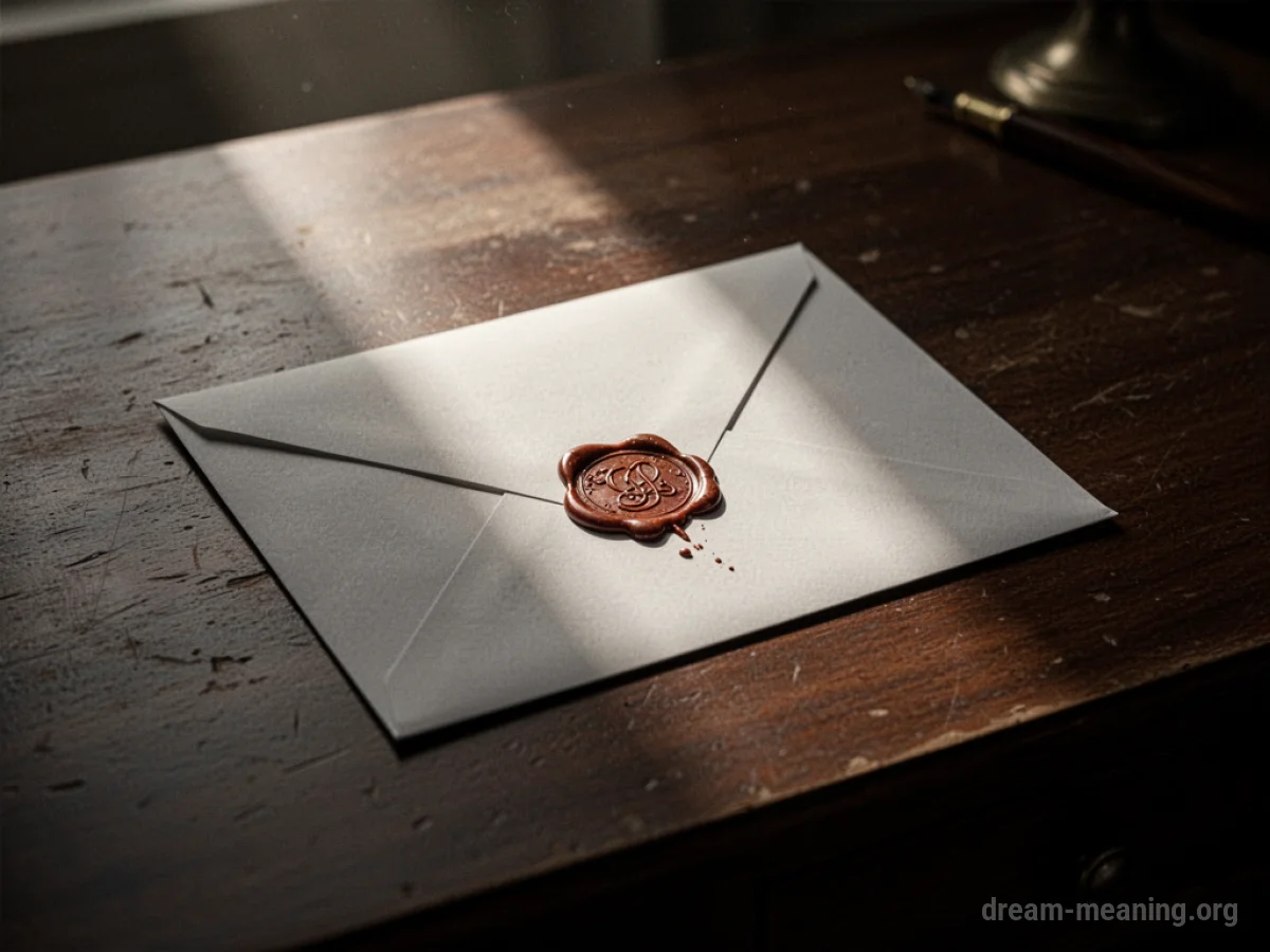 A sealed envelope on a desk.