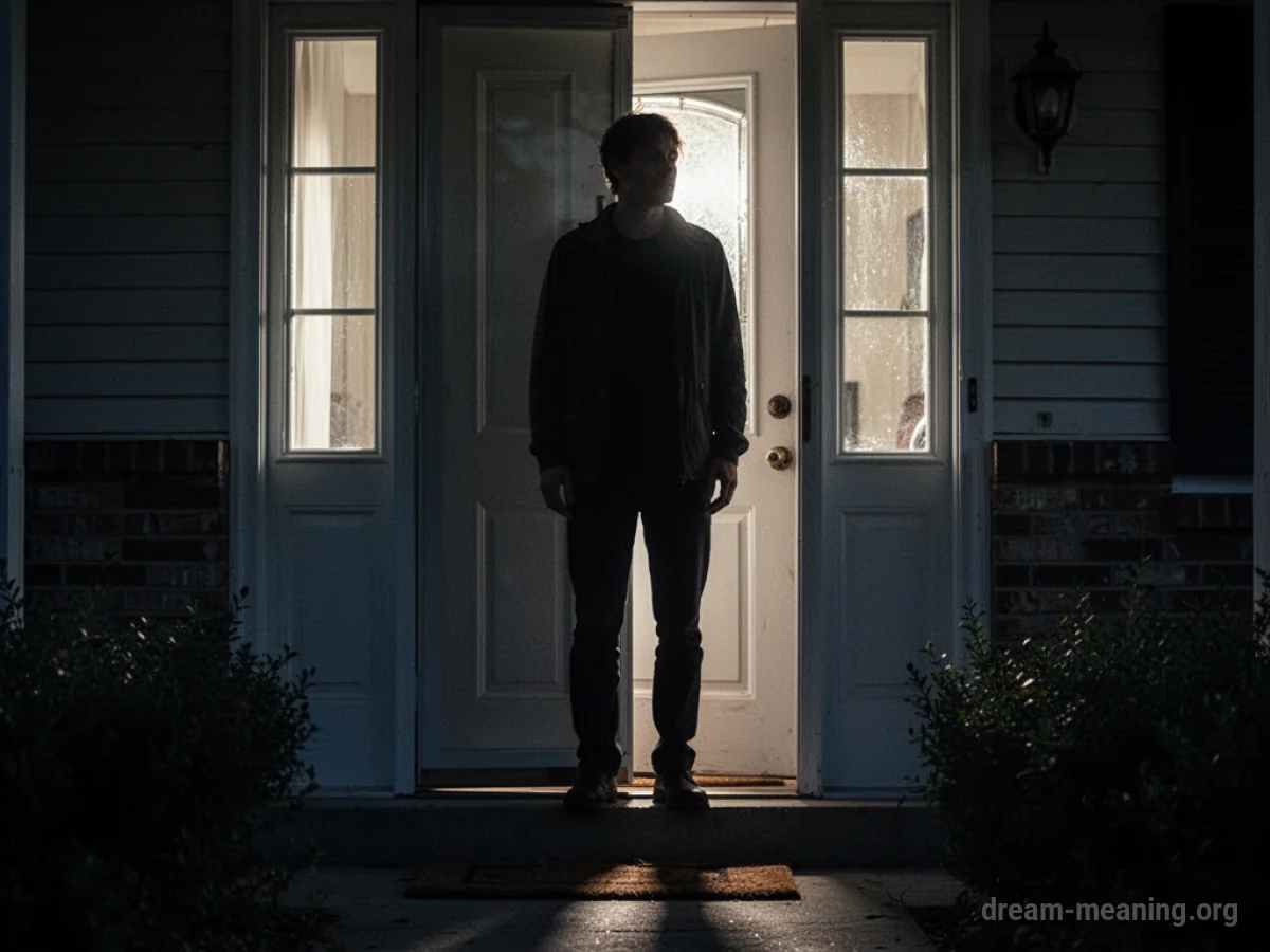 Silhouette of a person at a doorway.