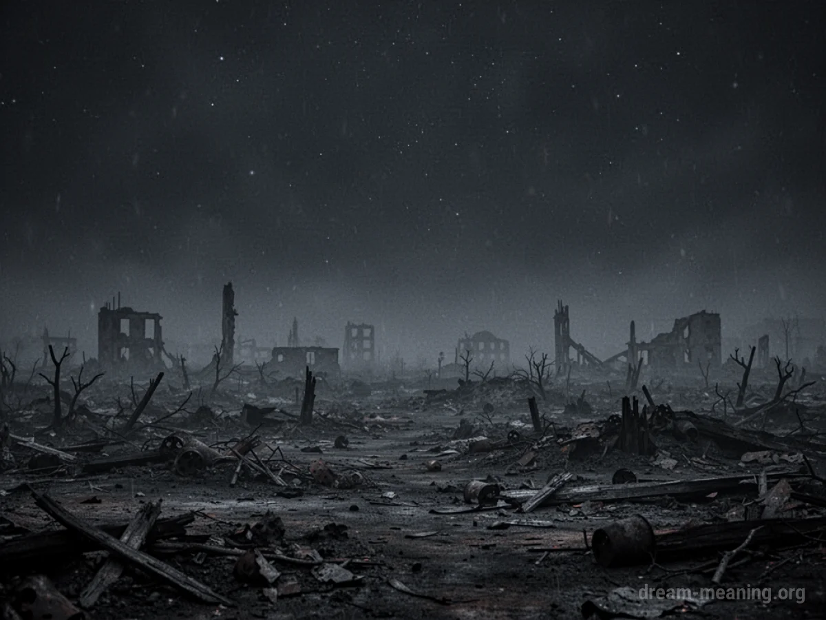 A dark, empty battlefield at night.