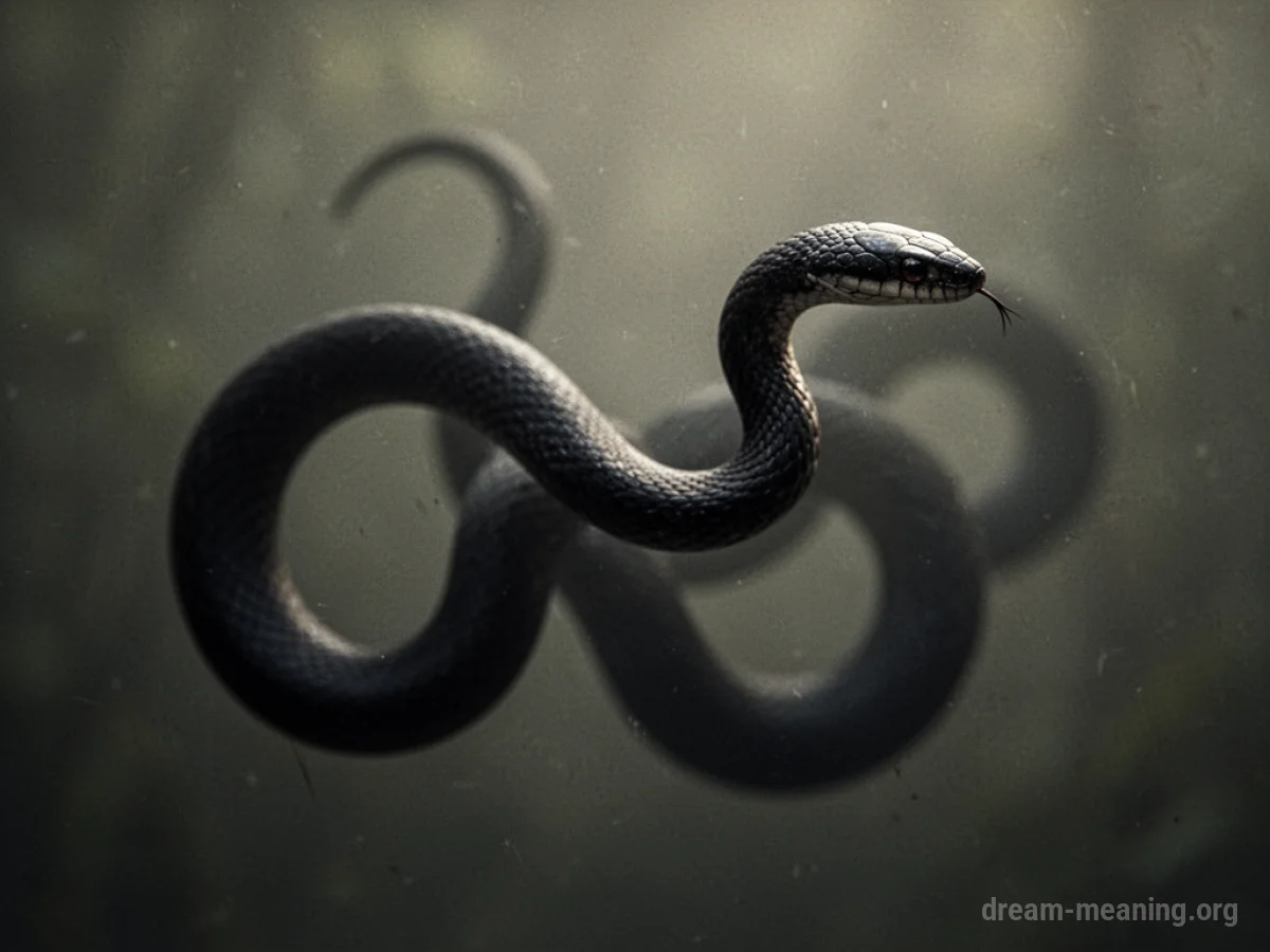 A dark, shadowy form with a serpentine shape.