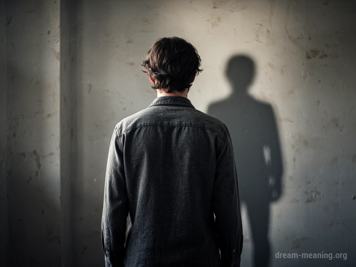 Silhouette of a person standing away from another person's faint outline.