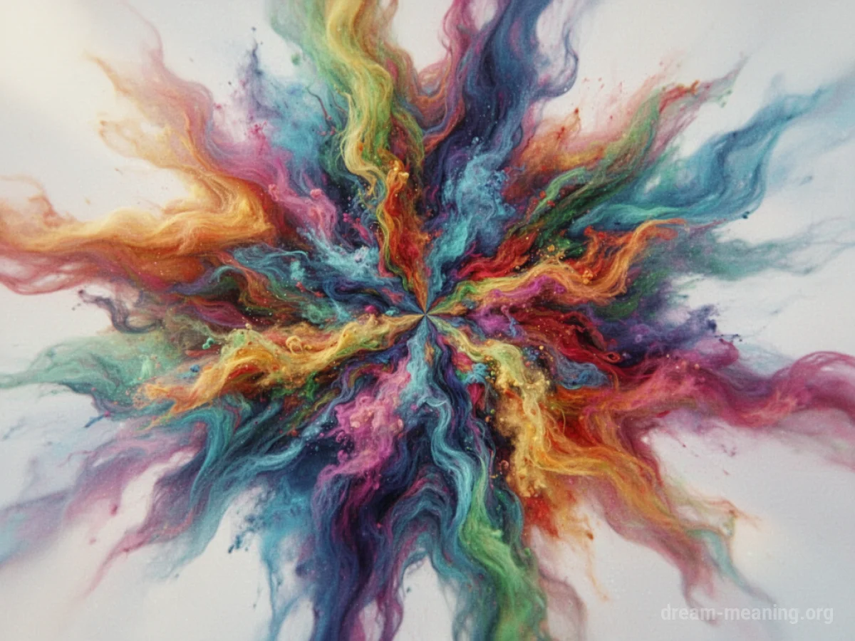 A swirl of vibrant, saturated colors.