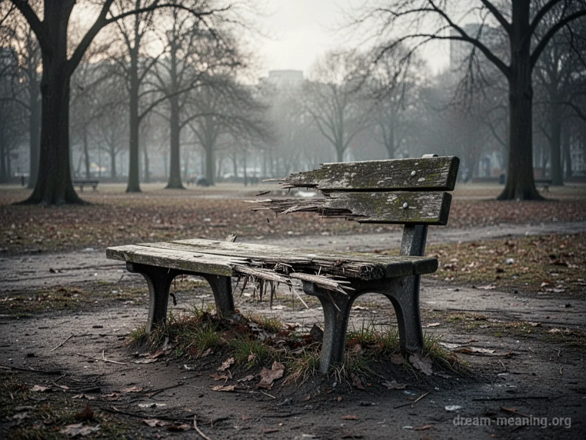 A weathered and splintered wooden bench seat in an outdoor setting.