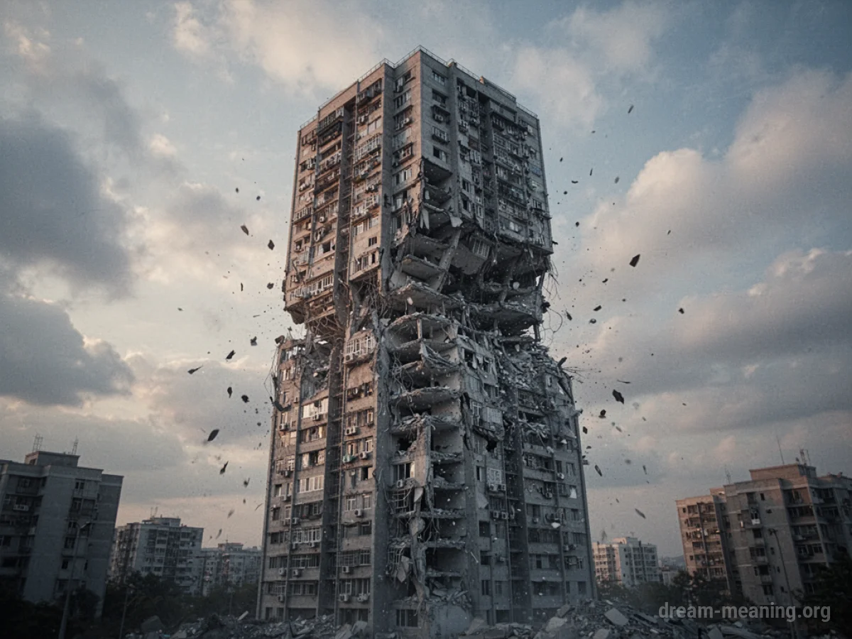 A tall building trembling.
