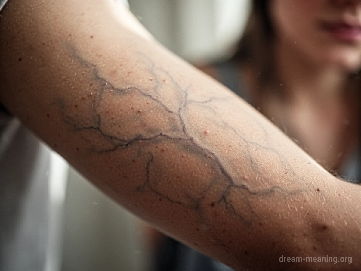 Close-up of a person's arm with indistinct veins.