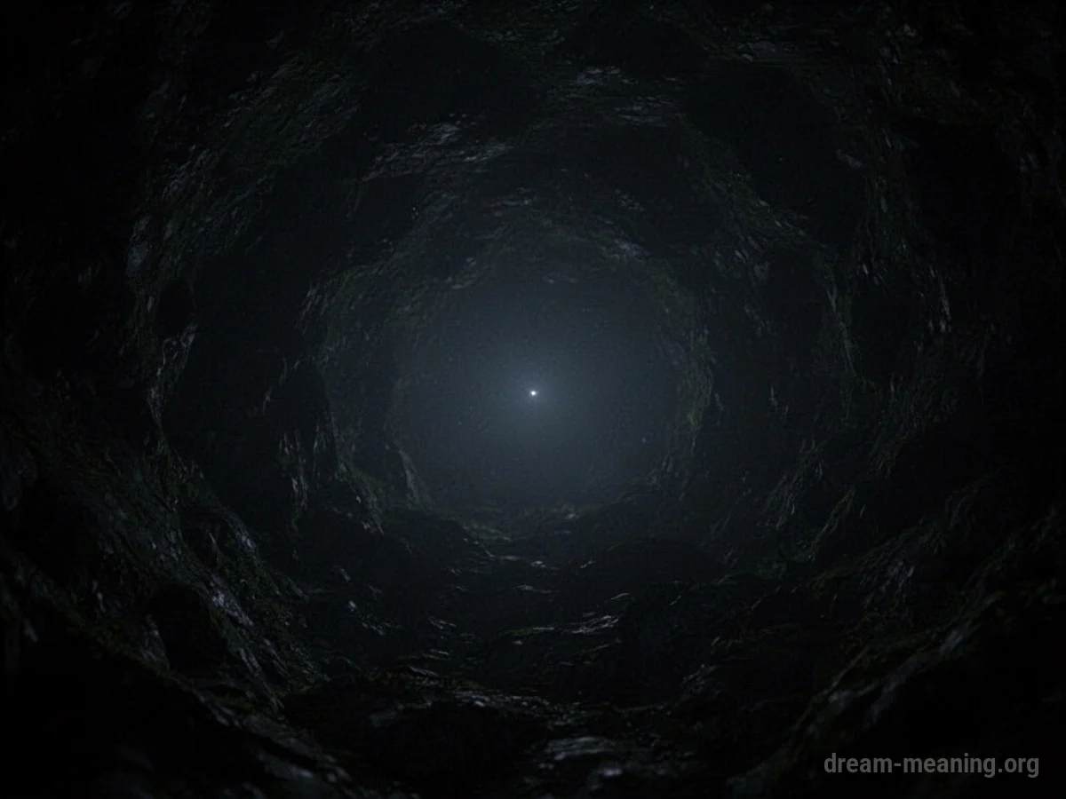 A person standing in a completely dark space, reaching out their hands.