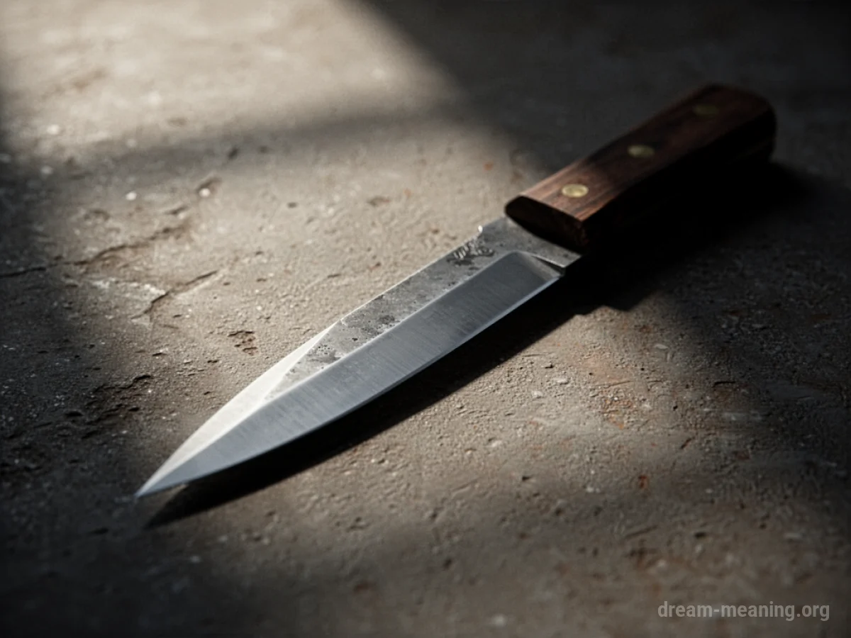 A sharp blade resting on a dark, textured surface.