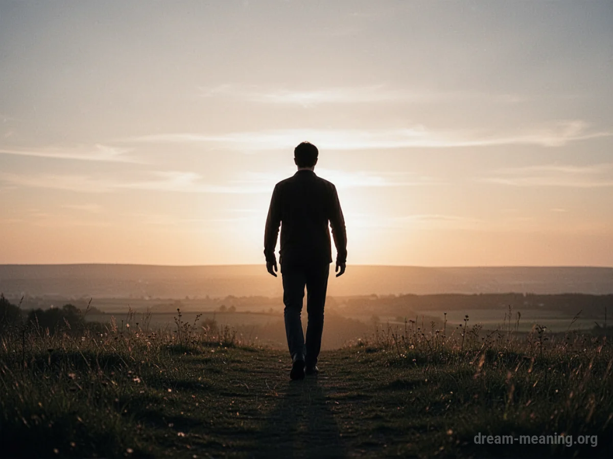 Silhouette of a person facing a bright, distant horizon.