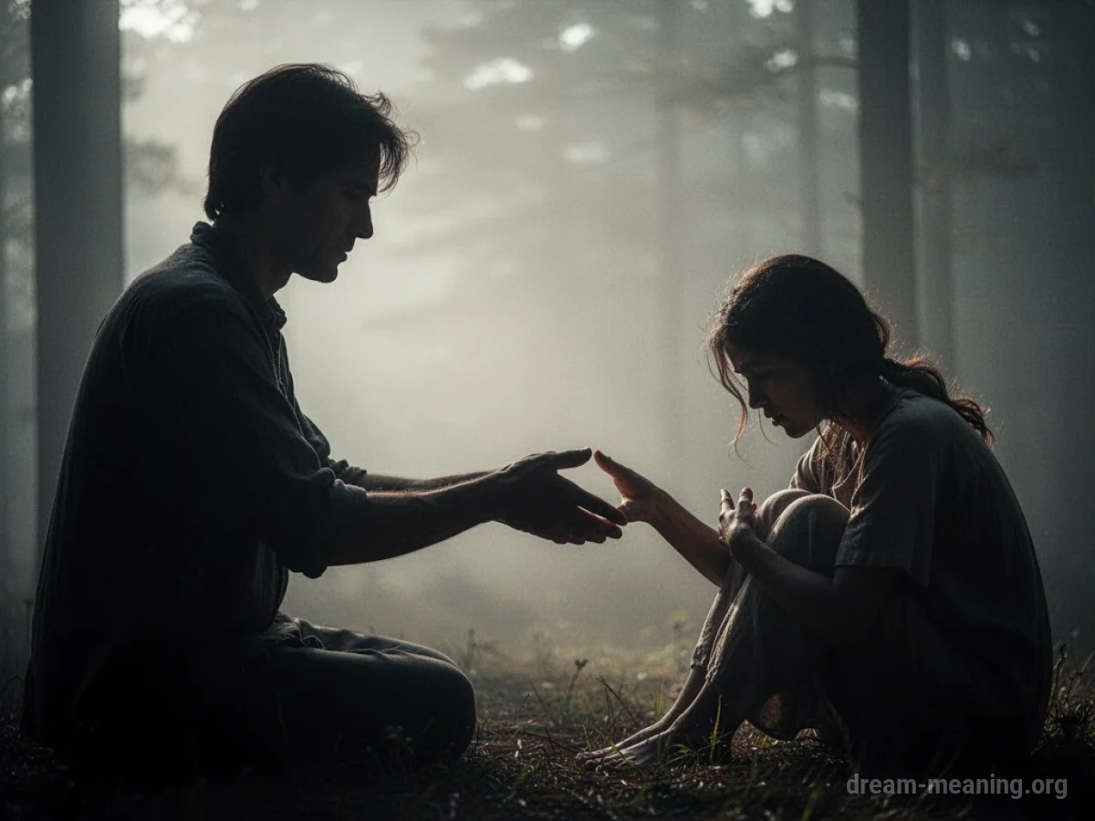 A hand reaching out to help another hand.