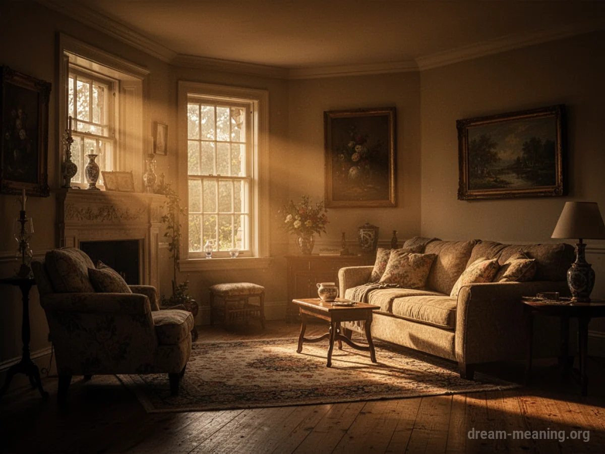 Interior of a house filled with bright, warm light.