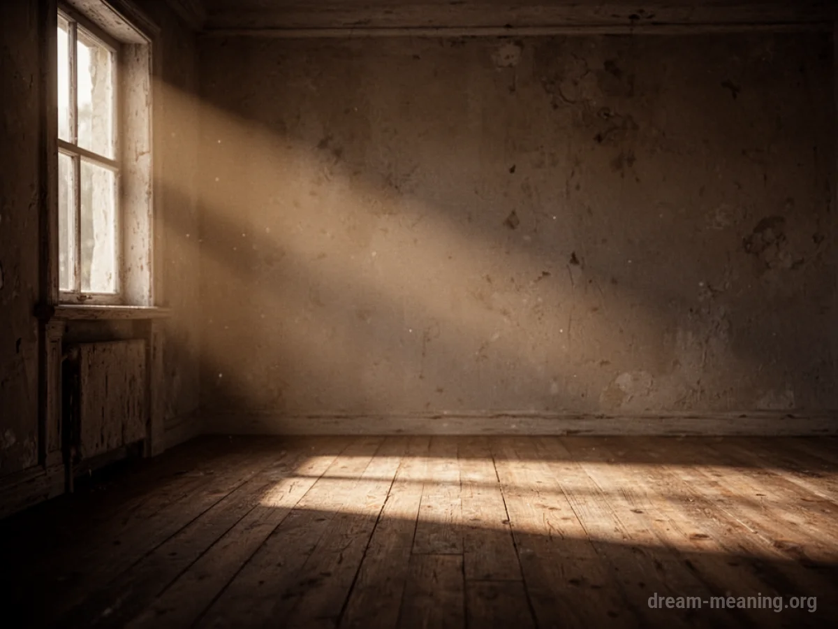 A beam of light gradually increasing in intensity within a room.