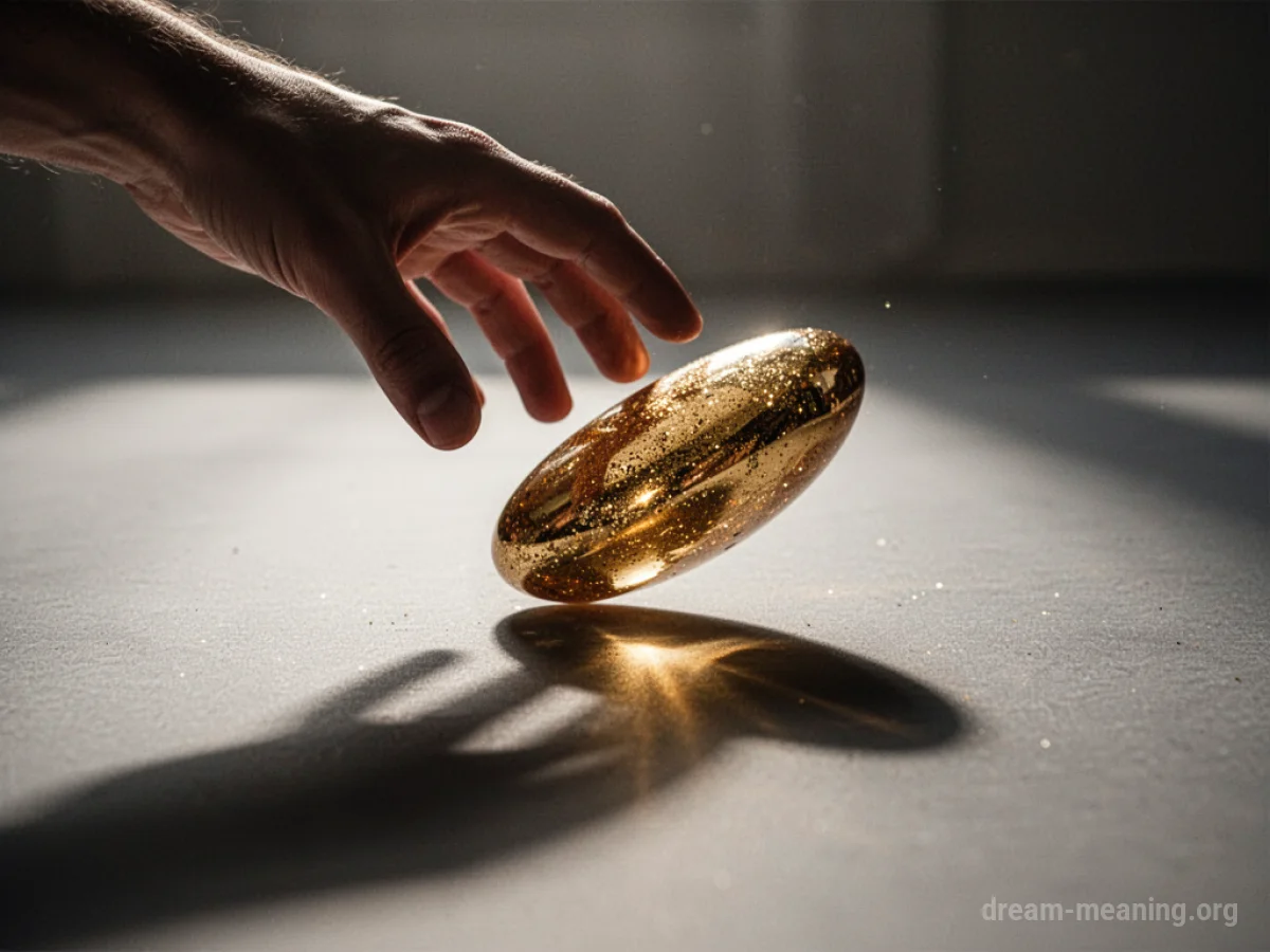 A hand stretching towards a fading golden light.