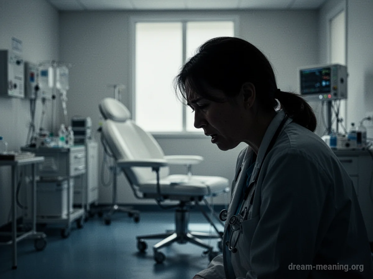 Silhouette of a person in a medical setting looking anxious.