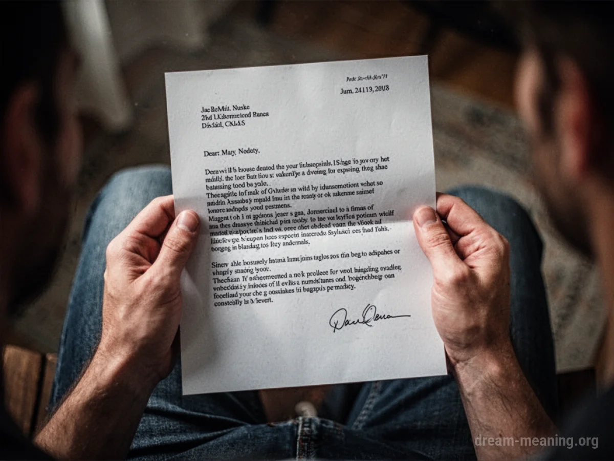 Hands holding a letter with dark text.