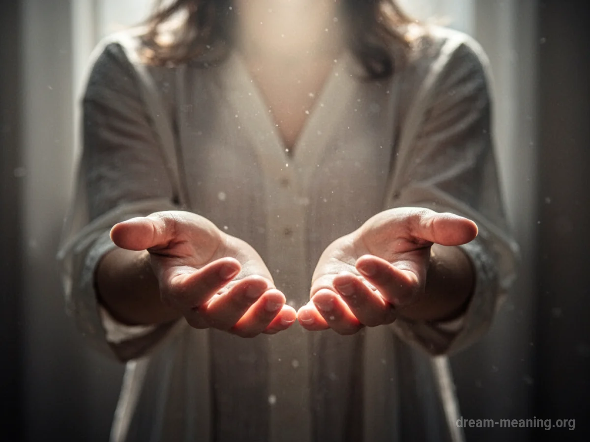 A soft light shining down on an open pair of hands.