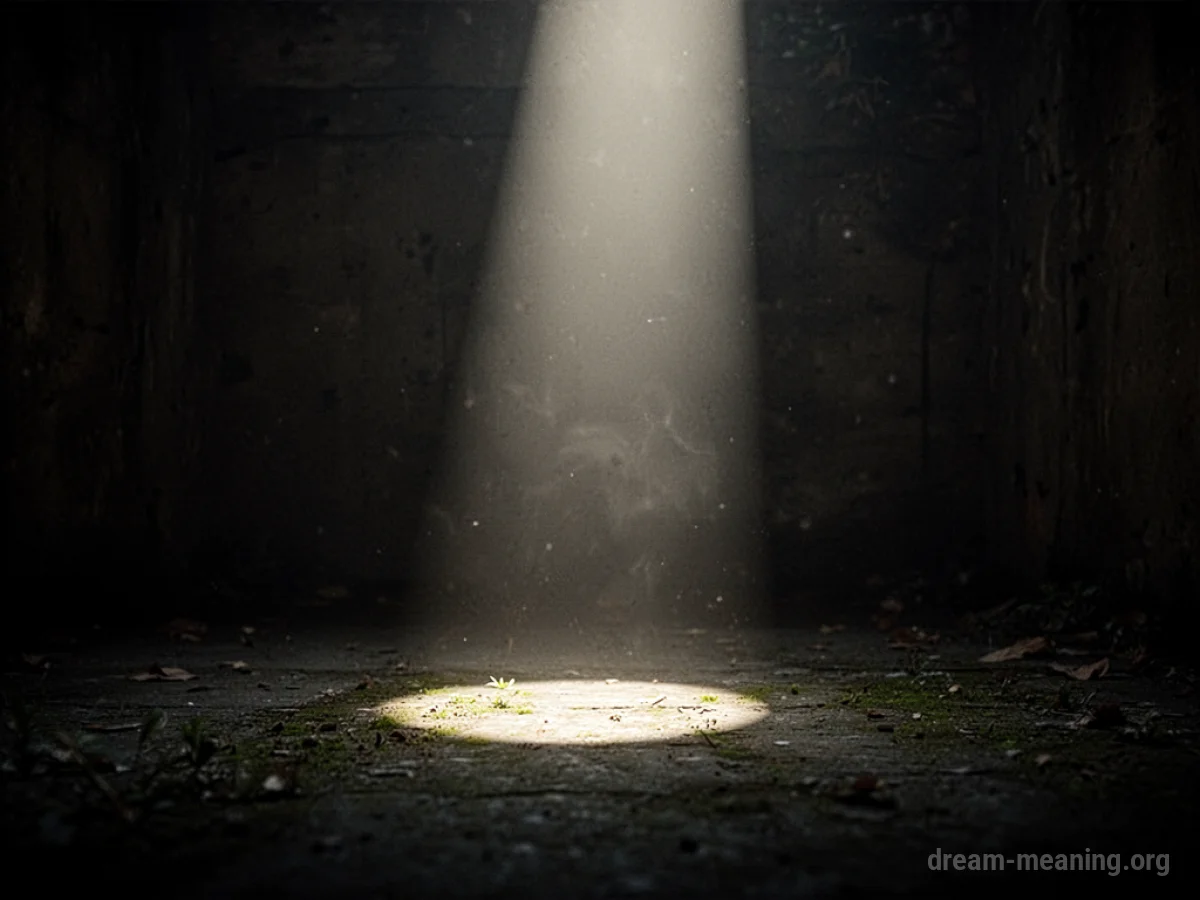 A bright flash of light piercing through a dark background.