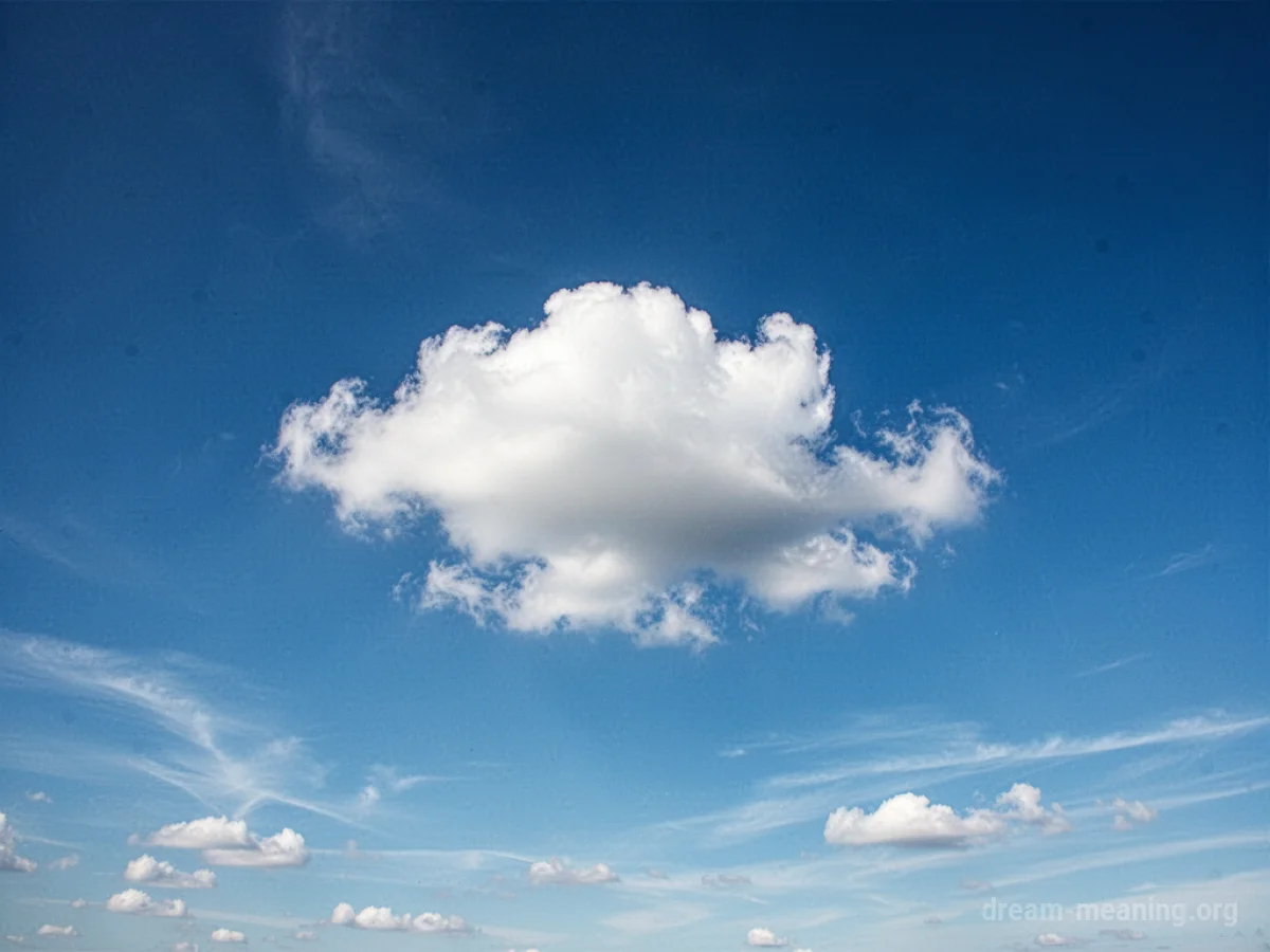 A bright blue sky with one white cloud.