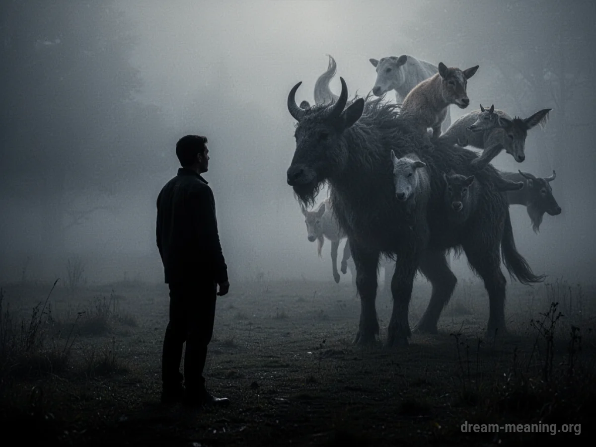 Silhouette of a person confronting a shadowy, multi-part creature.