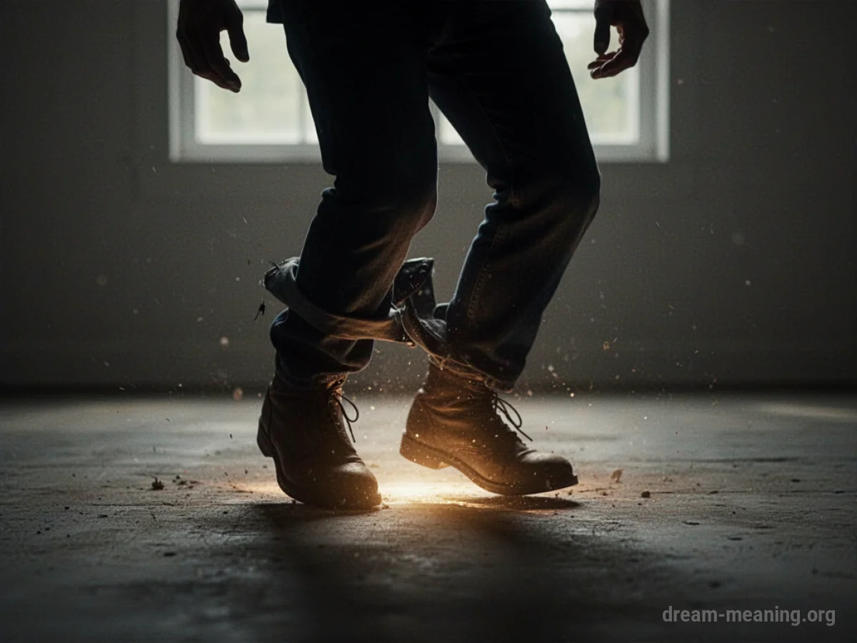 Silhouette of legs buckling.