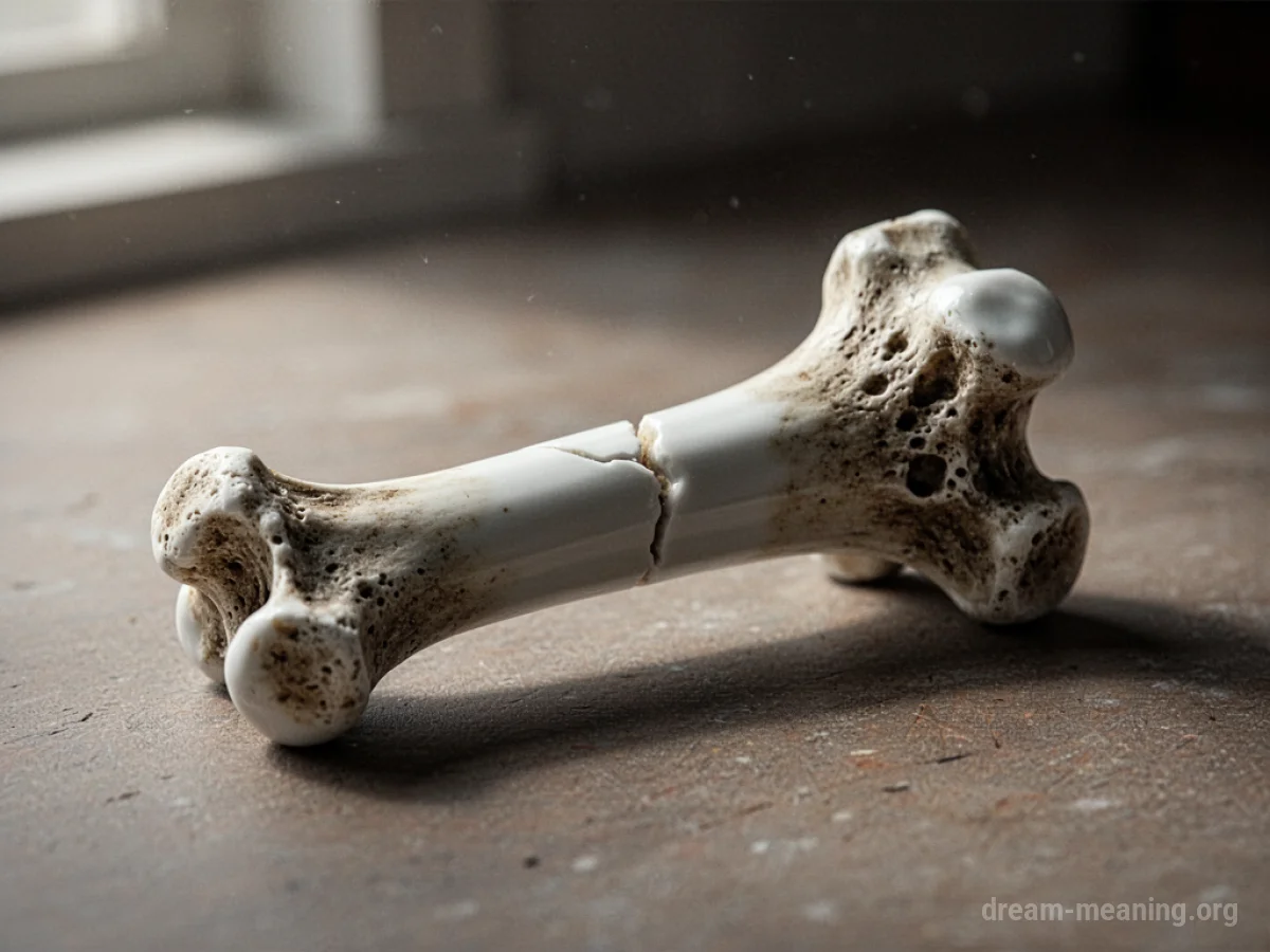 A porcelain bone with a thin crack.