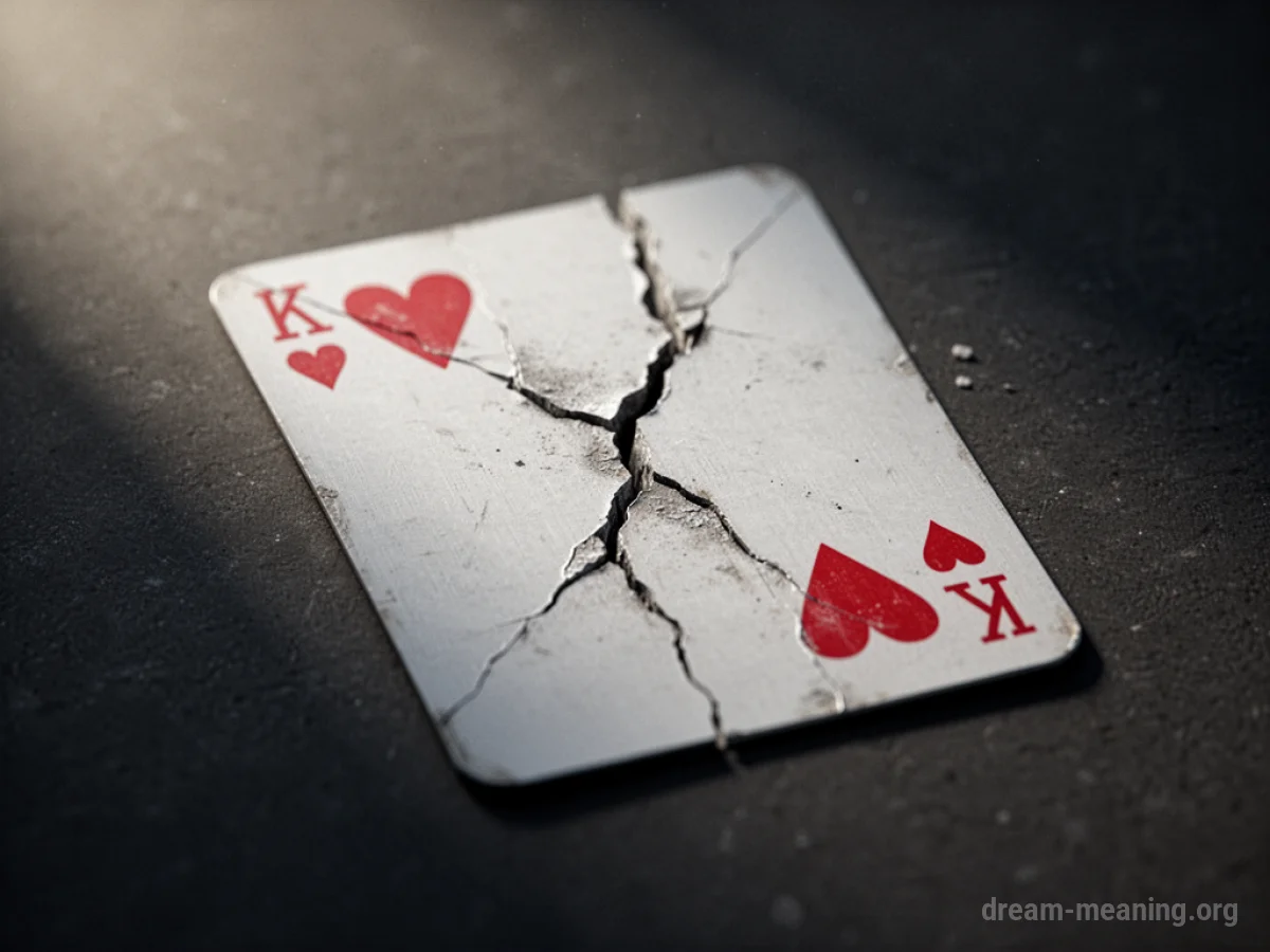 A cracked playing card.