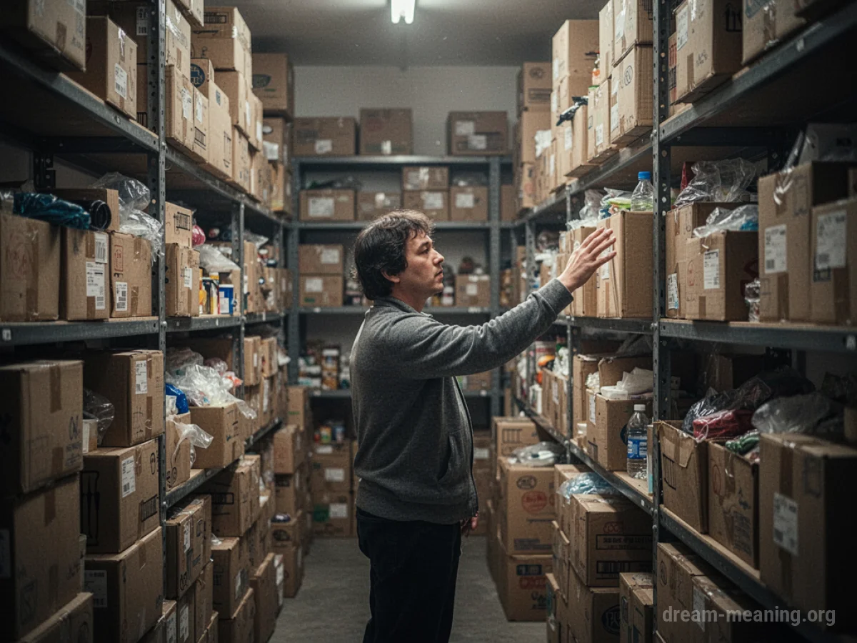 A person's hand reaching towards a large assortment of packaged goods.