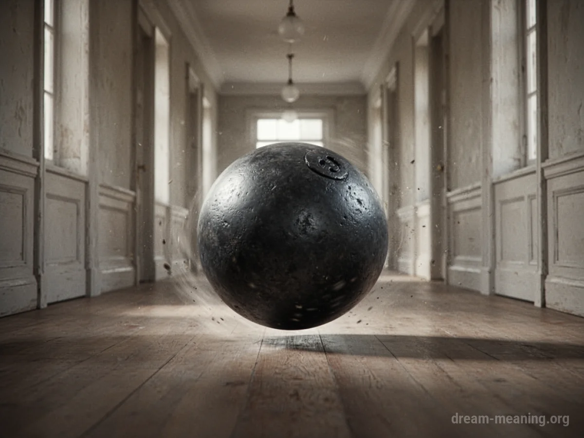 A cannonball rolling rapidly down a corridor.