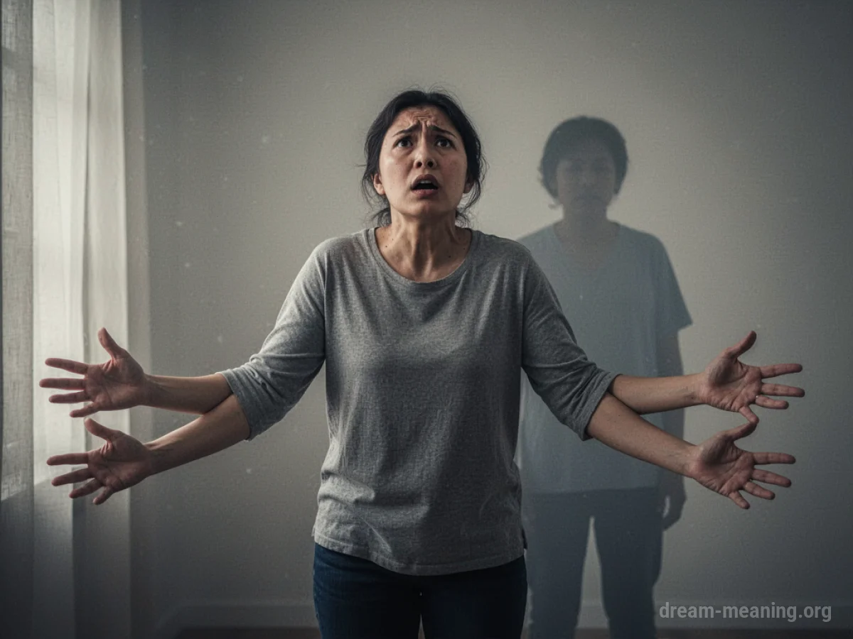 A silhouette of a person looking overwhelmed with hands outstretched.