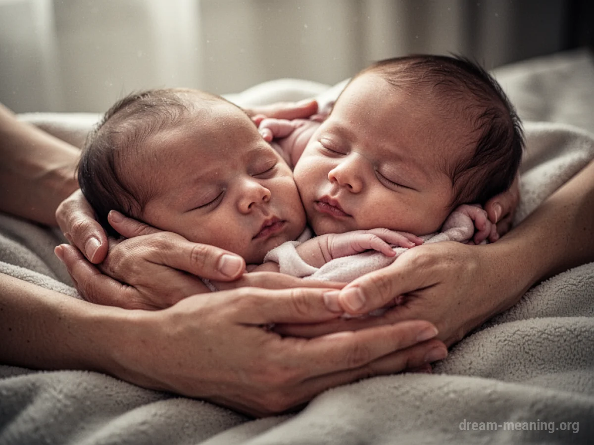 Two hands holding a baby.