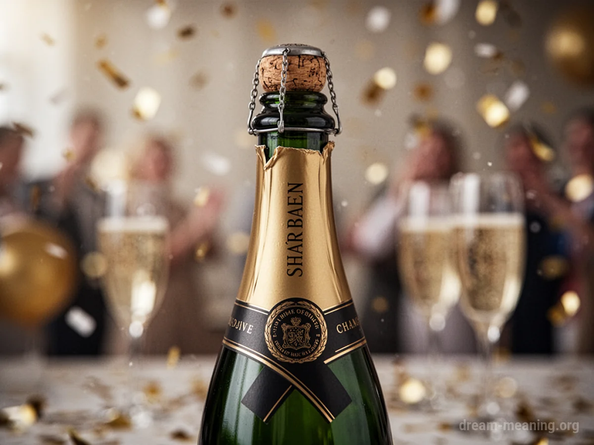 A champagne bottle with its cork still sealed.