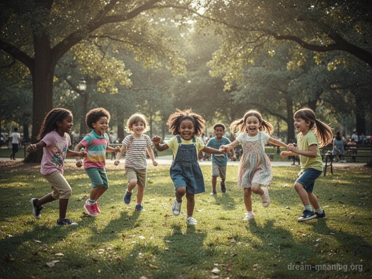 Children playing together in a park