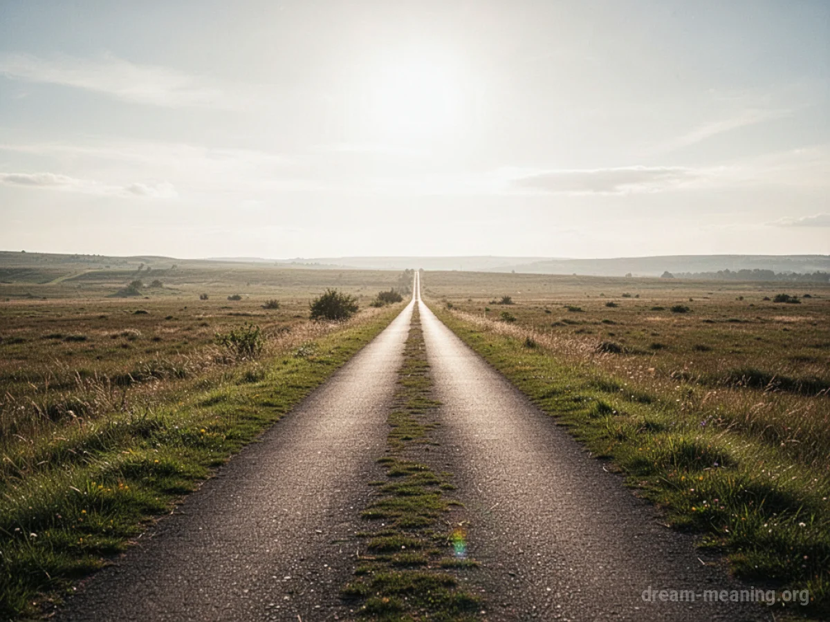 A straight, unobstructed path leading forward.