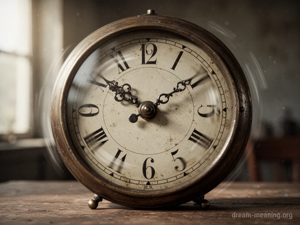 A clock face with hands moving extremely fast.