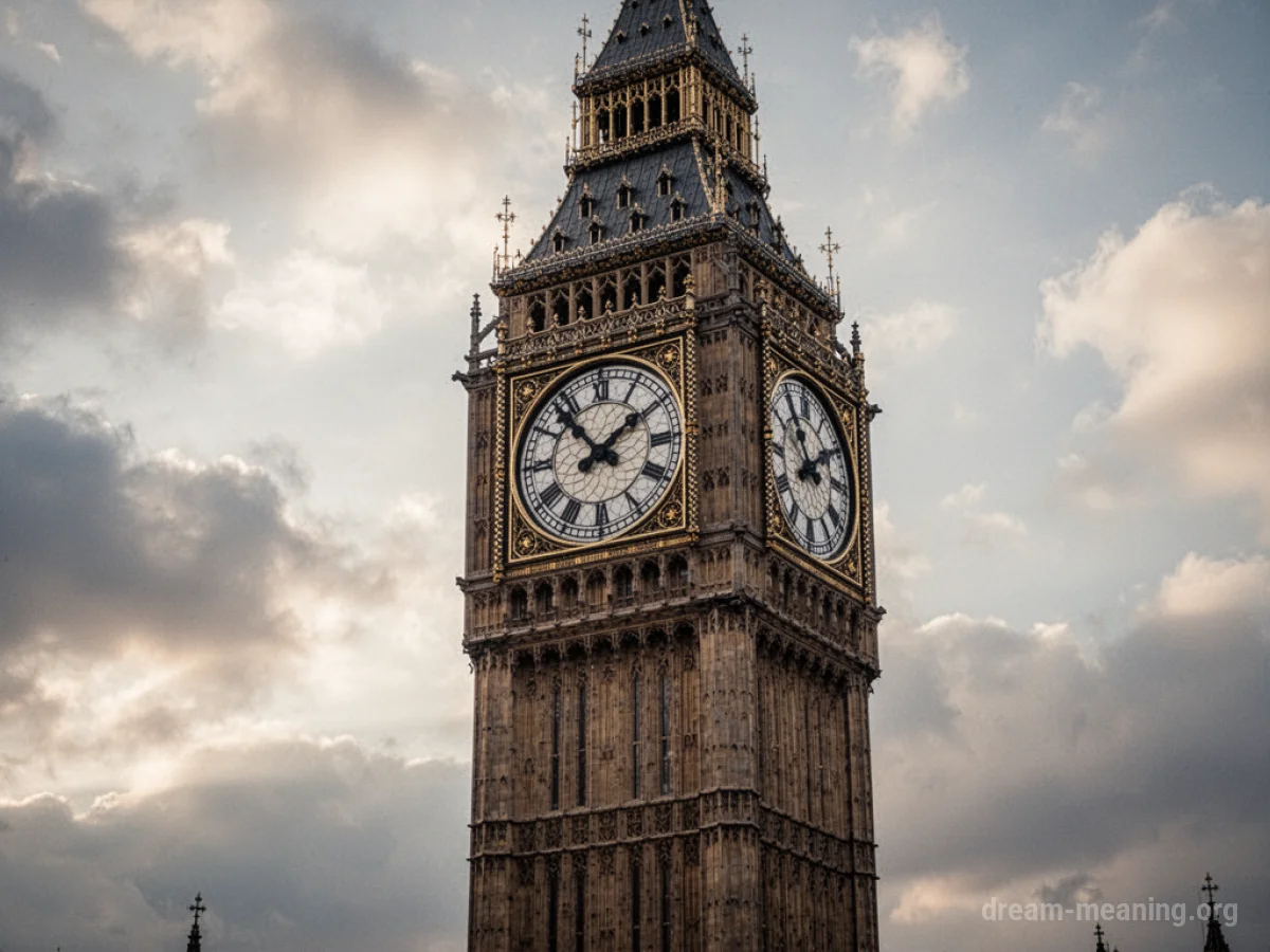 A clock tower with its hands showing the wrong time.