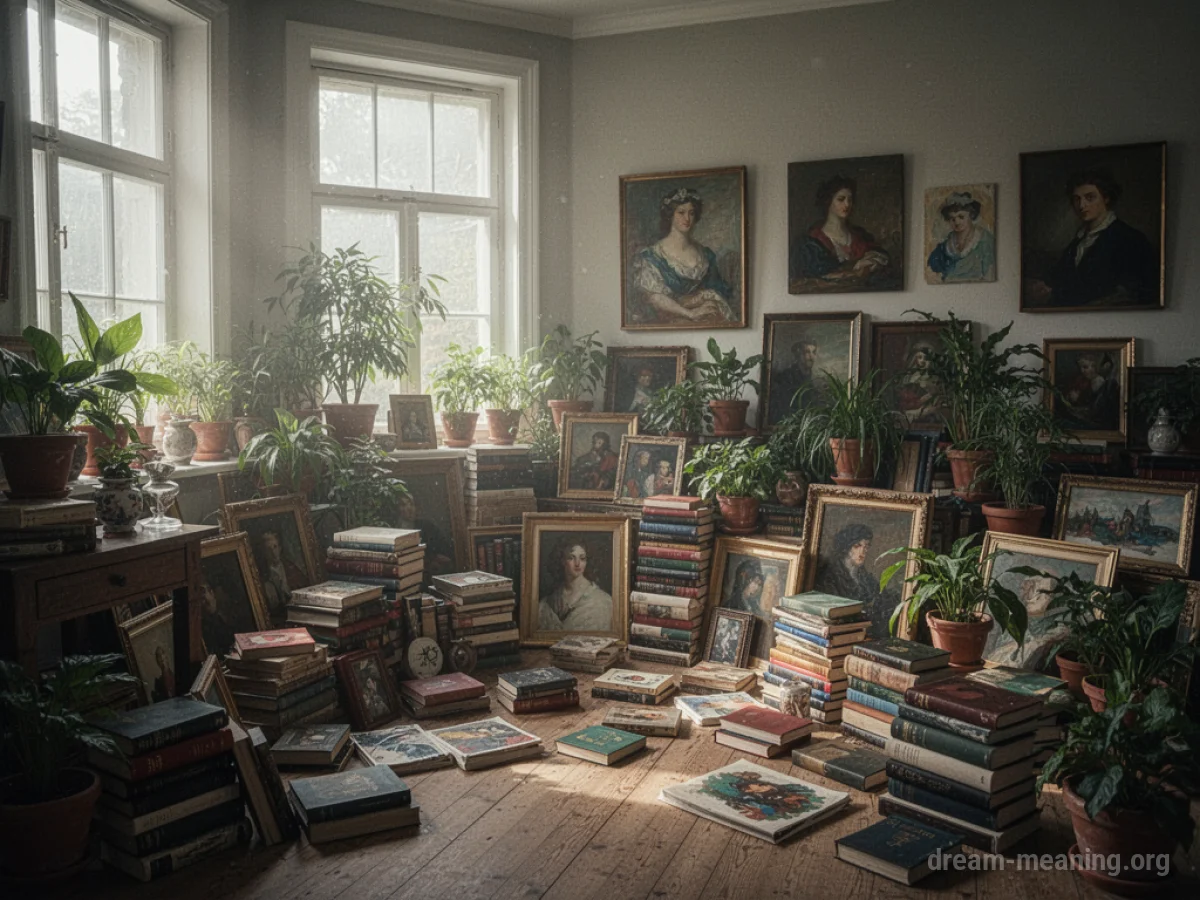 A room filled with various collected items, with more items appearing to be added.