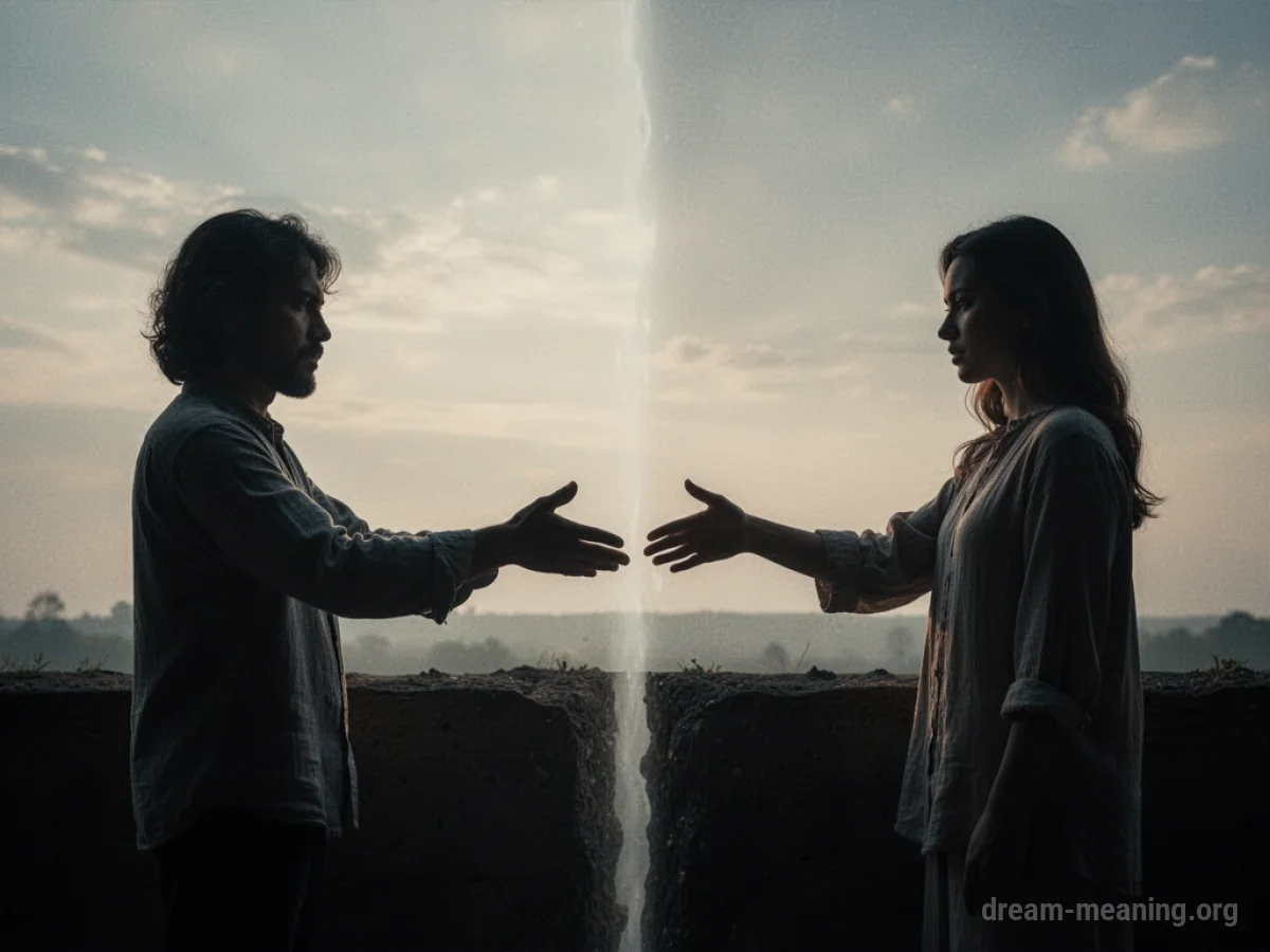 Two silhouetted figures reaching out to connect hands.