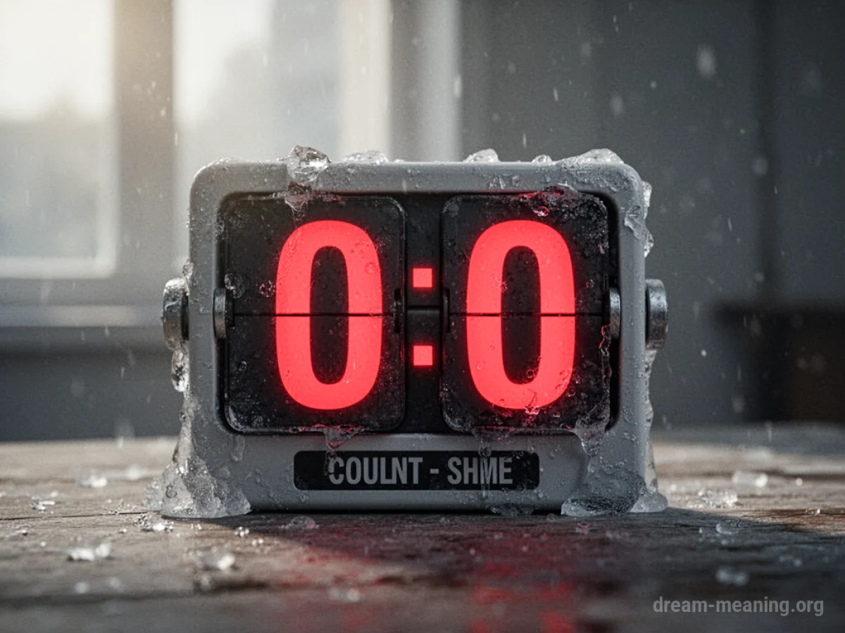 A digital countdown timer frozen at zero.