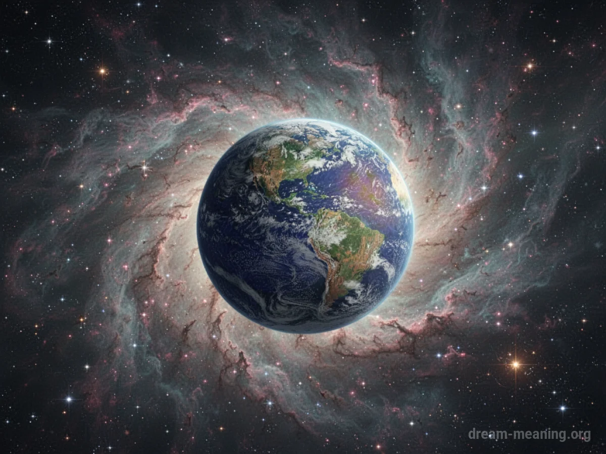 A nebula forming a planet.