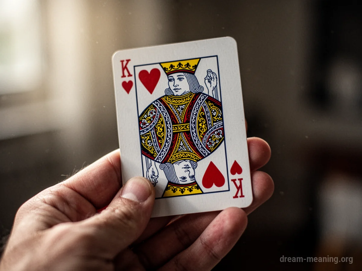A hand holding a single playing card.