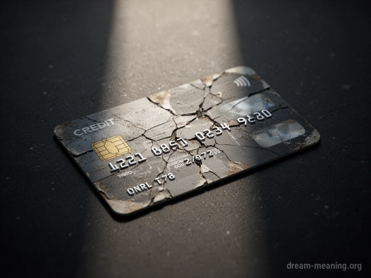 A worn credit card with visible cracks.