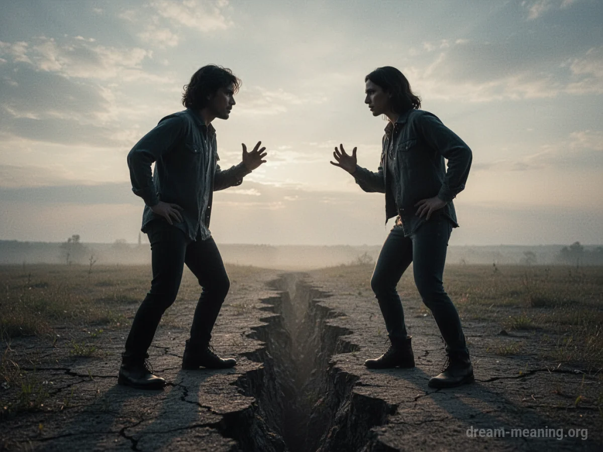 Two silhouetted figures in a tense standoff.