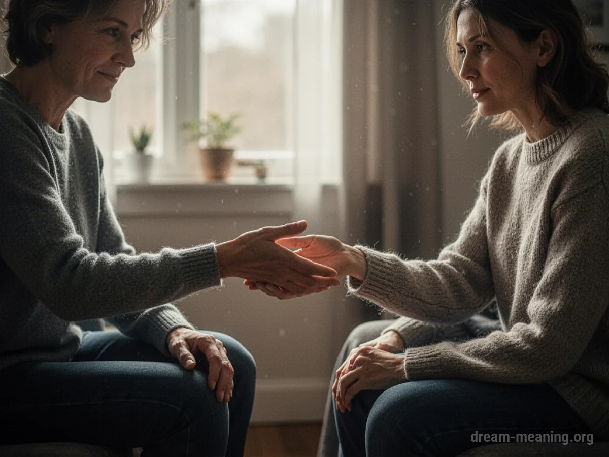 One person offering a supportive hand to another.