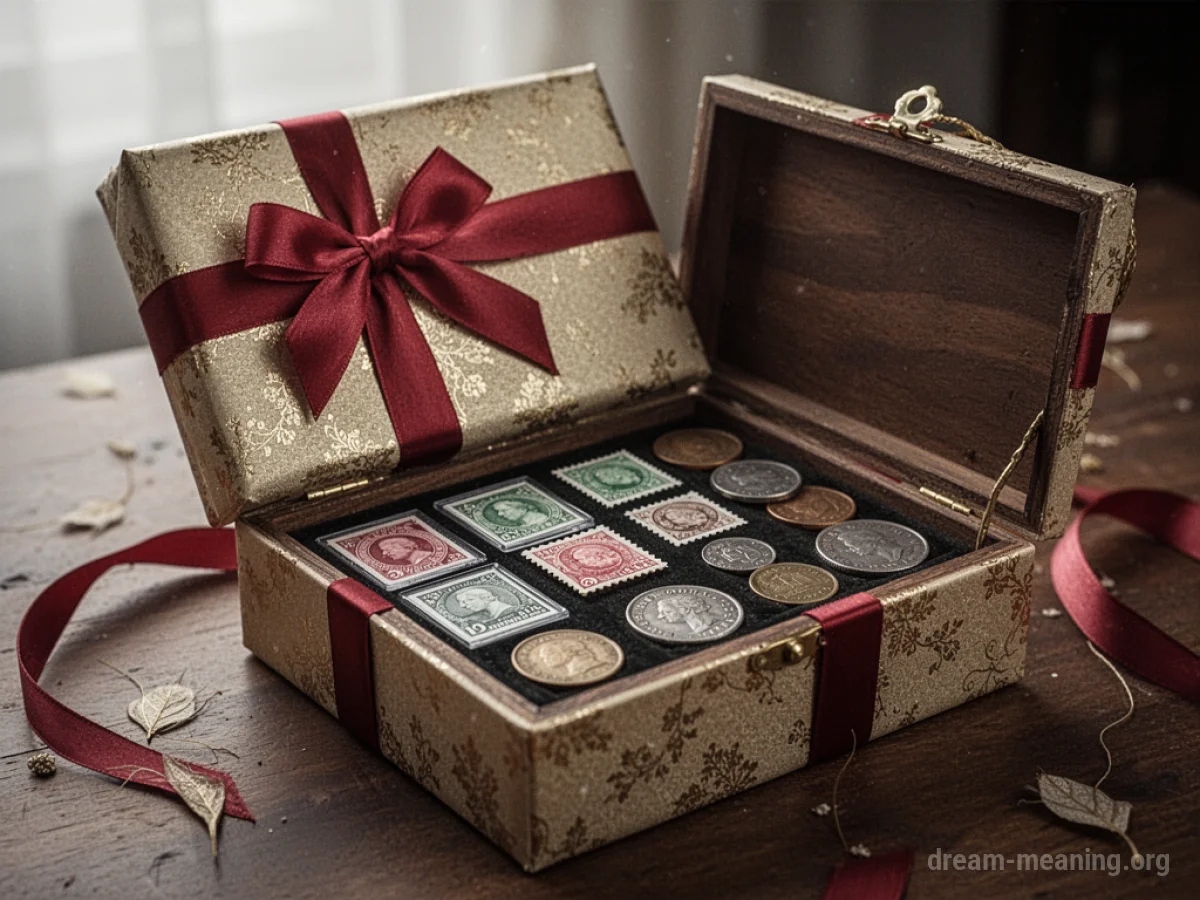 An open gift box displaying a curated set of small items.
