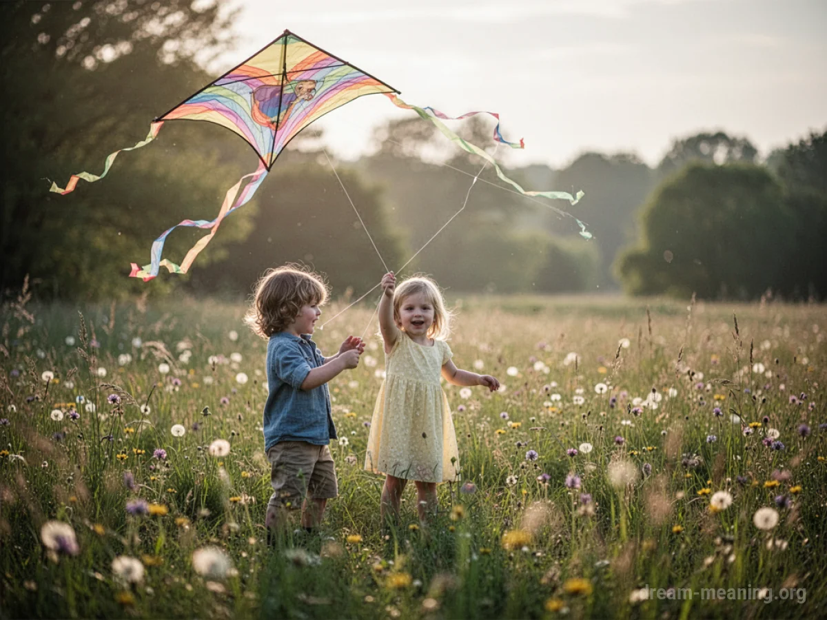 A child playing happily in a sunlit meadow.