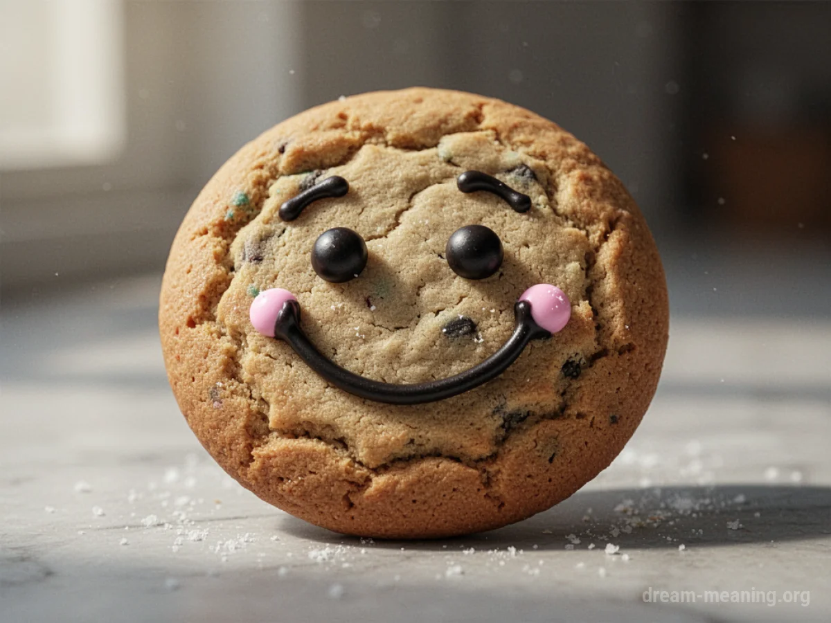 A smiling cookie.