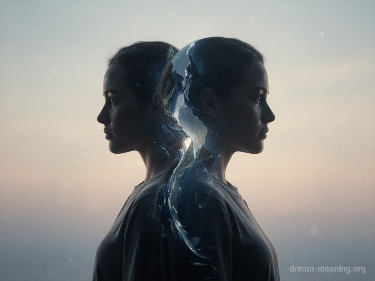 Two overlapping human silhouettes forming a single shape.
