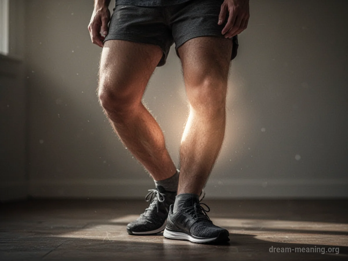 Close-up of a human leg showing the calf muscle area.