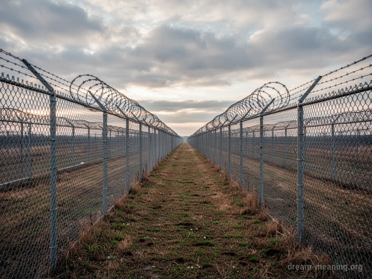An endless field of chain link fence.