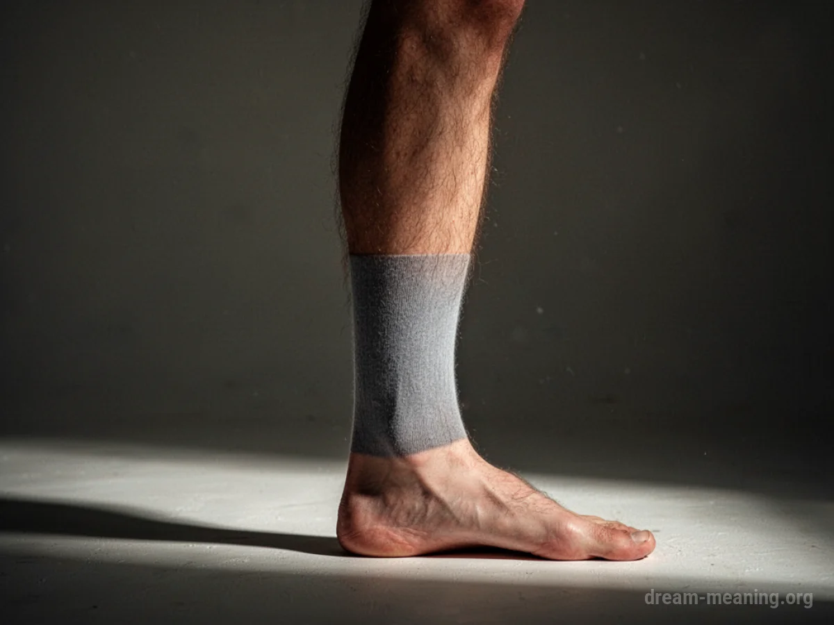 A close-up view of a human calf muscle with subtle shading.